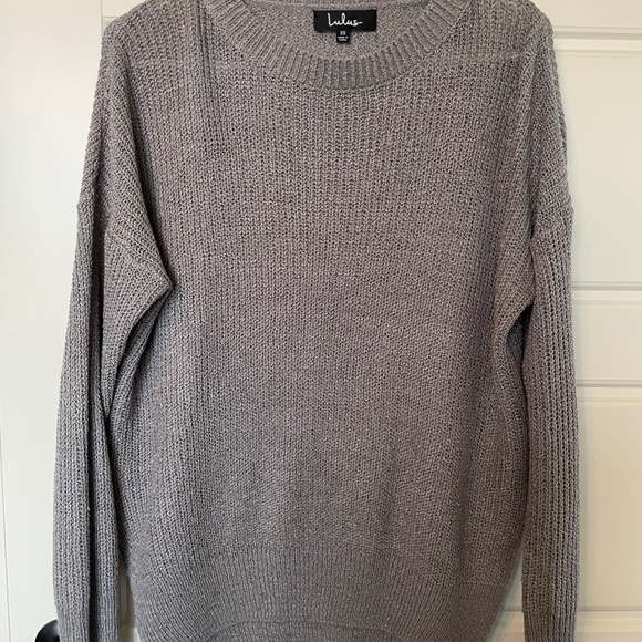 Lulus Grey Knit Sweater - Picture 2 of 3